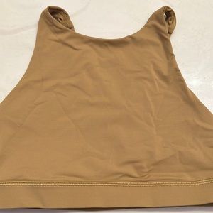 Lululemon high neck bra. Size 6. Worn maybe once. Taupe/gold color.